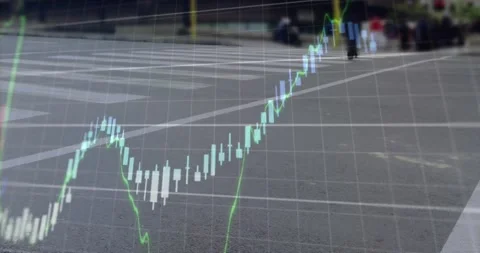 Animation of multiple graph and numbers over time-lapse of low section of people 스톡 동영상 232807969