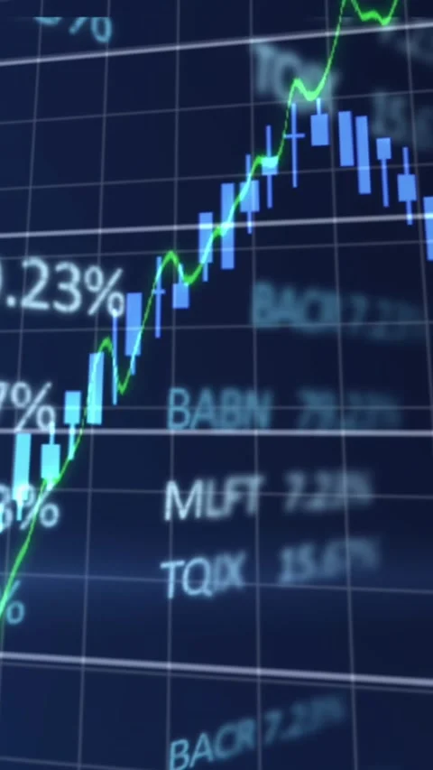 Animation of multiple graphs and numbers over grid pattern against trading board Stock Footage 344636363