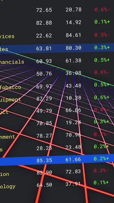 Animation of multiple graphs and trading board on grid pattern against black Stock Footage 344803186