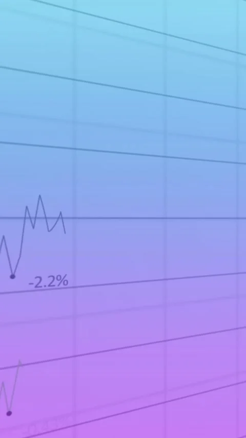 Animation of multiple graphs with changing numbers over grid pattern against Stock Footage 344525657