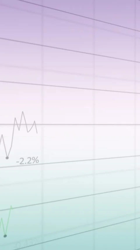 Animation of multiple graphs with changing numbers over grid pattern against Stock Footage 344636198
