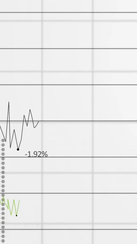 Animation of multiple graphs with changing numbers over grid pattern against Stock Footage 344636376