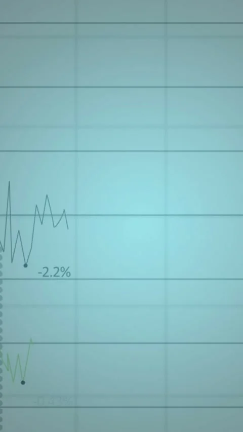 Animation of multiple graphs with changing numbers over grid pattern against Stock Footage 344783362