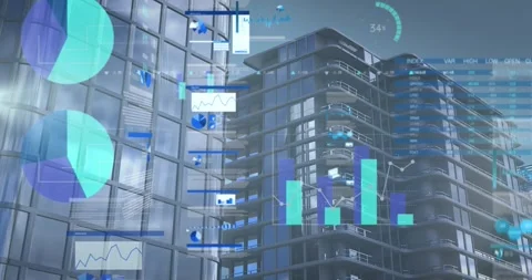 Animation of multiple graphs, loading ci... | Stock Video | Pond5