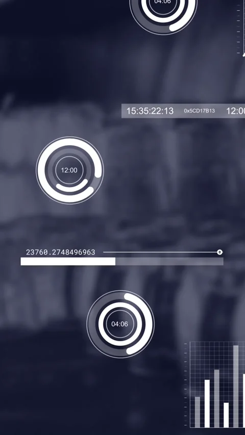 Animation of multiple graphs moving over coffee maker machines in coffee shop Stock Footage 343828970