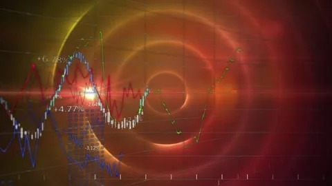 Animation of multiple graphs, numbers an... | Stock Video | Pond5