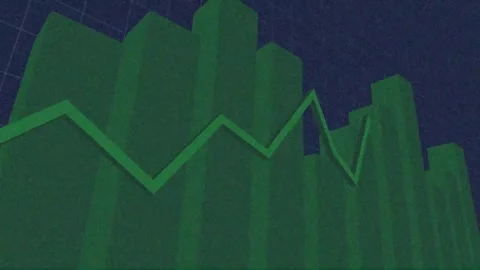 Animation of multiple graphs over grid pattern against abstract background Stock Footage 329696923