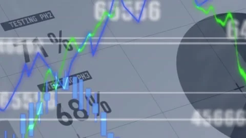 Animation of multiple graphs over infogr... | Stock Video | Pond5