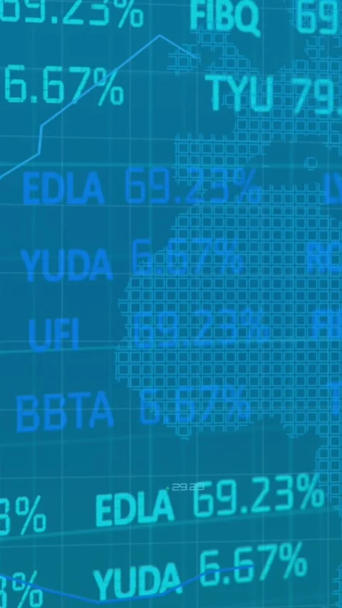 Animation of multiple graphs, trading board over map against abstract background Stock Footage 344370194