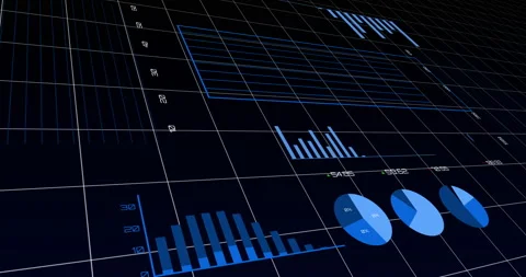 Animation of multiple graphs on white grid Video stock 130726973