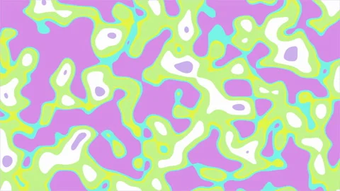 Animation of multiple green and purple liquid shapes waving swirling Stock Footage 281836941
