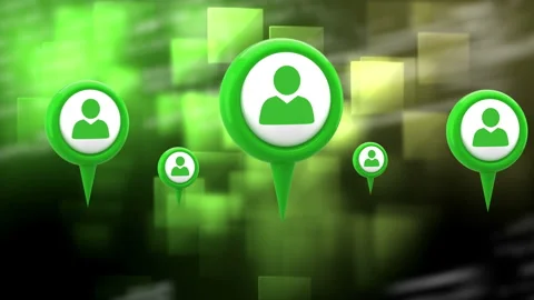 Animation of multiple green people digital icons over glowing green squares in Stock Footage 146562025