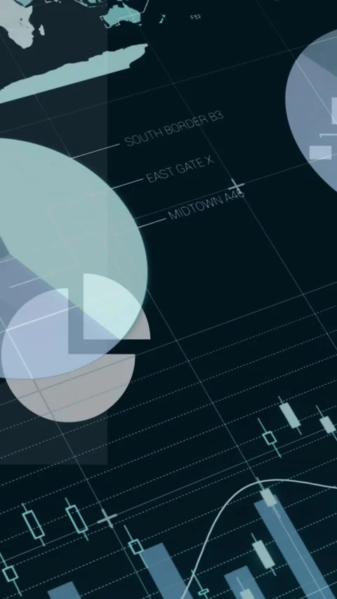 Animation of multiple icons over infographic interface and computer language on Stock Footage 344745919