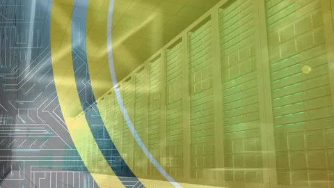 Animation of multiple message icons and microprocessor connections over empty Stock Footage 204820642