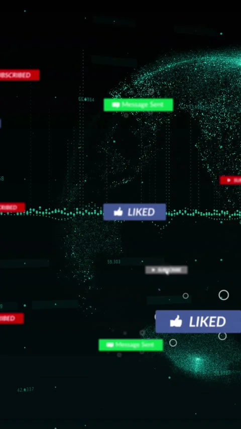 Animation of multiple notification bars, graph and globe with numbers over black Stock Footage 344783610