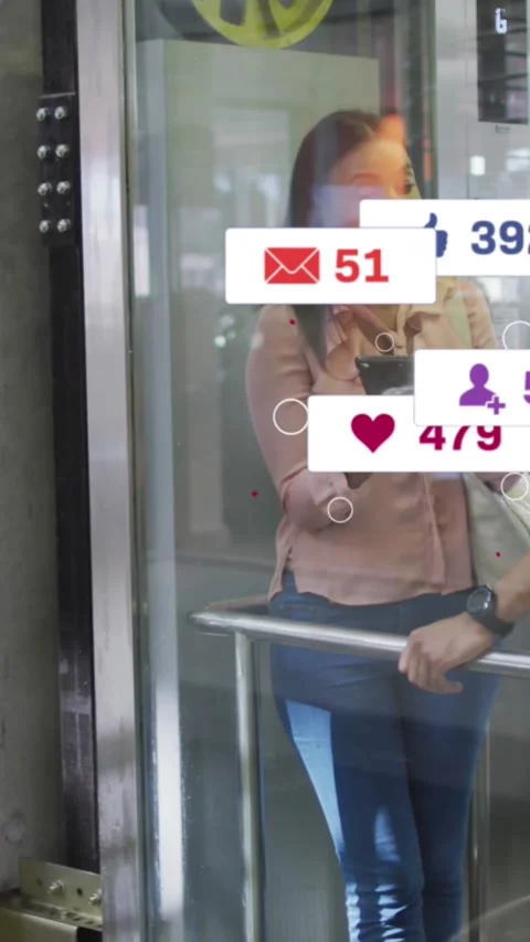 Animation of multiple notification bars over diverse coworkers discussing in Stock Footage 323578717