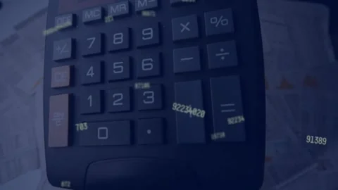 Animation of multiple numbers increasing against a black background 스톡 동영상 220905714