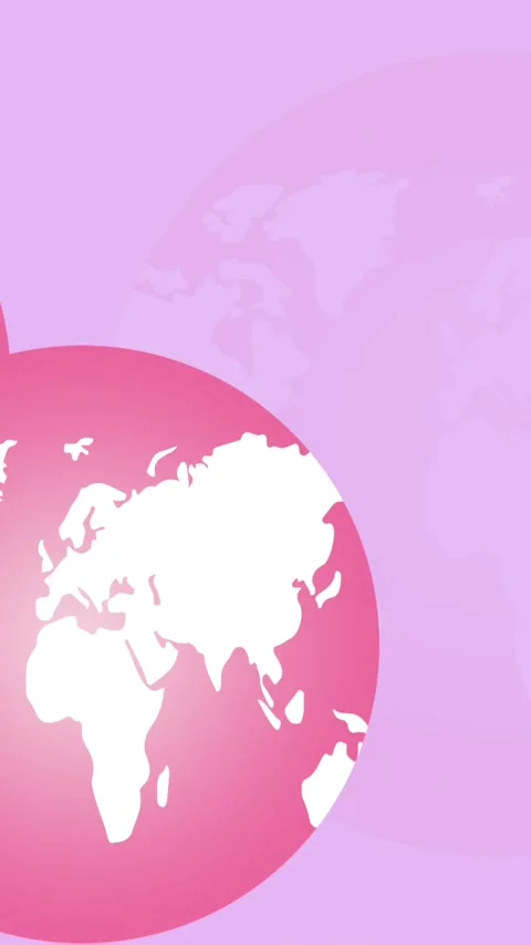 Animation of multiple pink globe logo appearing on pink background Stock Footage 320160891
