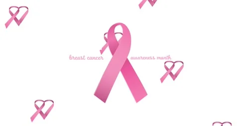 Animation of multiple pink ribbon logo f... | Stock Video | Pond5