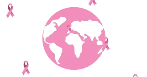 Animation of multiple pink ribbon logo f... | Stock Video | Pond5