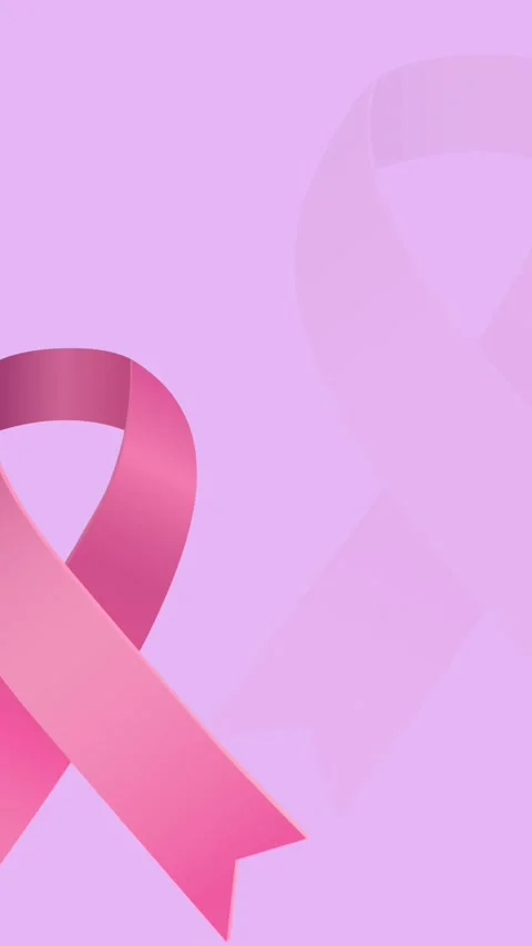 Animation of multiple pink ribbon logo appearing on pink background Stock Footage 344244316