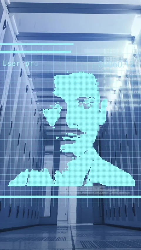 Animation of multiple profile icons and data processing against computer server Stock Footage 344613924