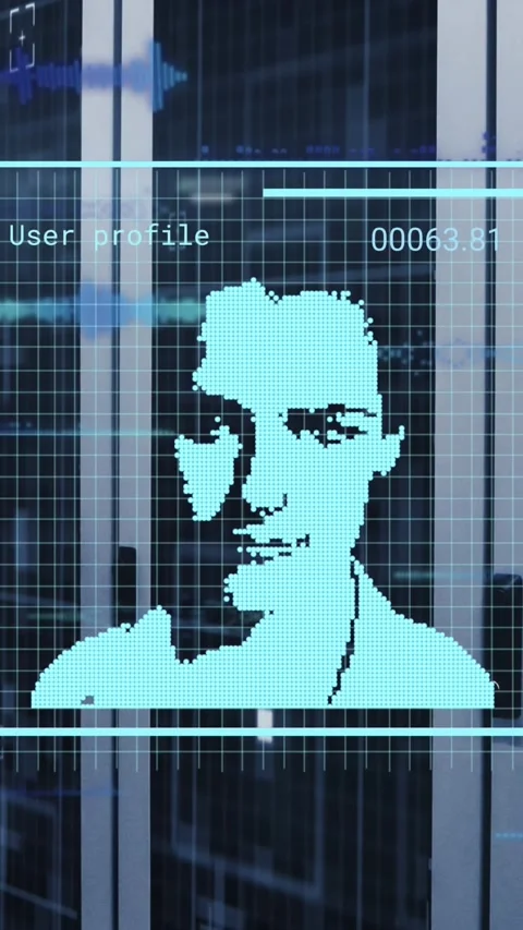 Animation of multiple profile icons and data processing against computer server Stock Footage 344706285