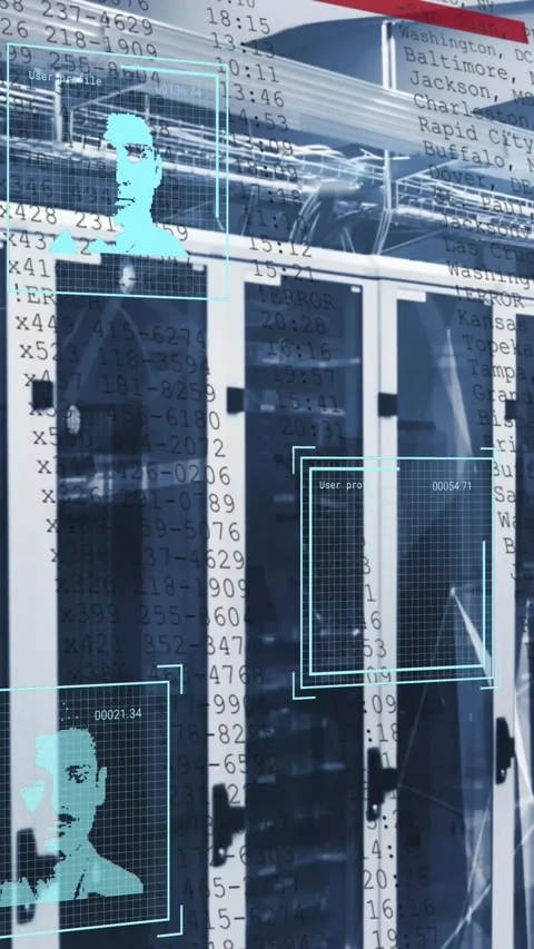 Animation of multiple profile icons and plexus networks against computer server Stock Footage 344783336