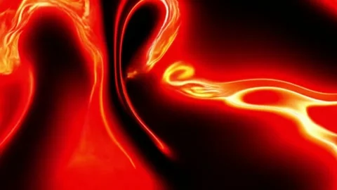 Animation of multiple red glowing liquid shapes waving swirling and flowing Stock Footage 280720516