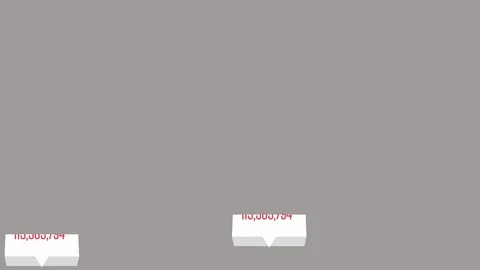 Animation of multiple red pictograms of human faces flying with numbers Stock Footage 128894780