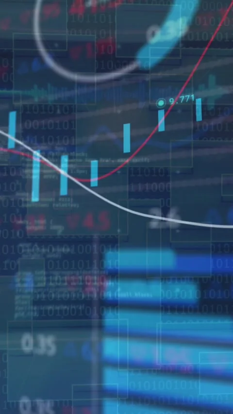 Animation of multiple screens with data processing against grey background Stock Footage 344678263