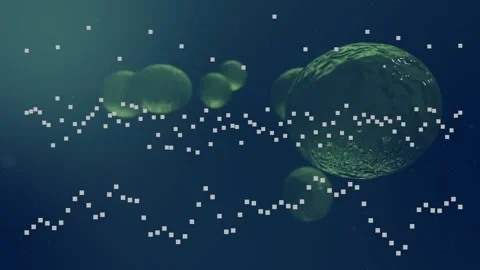 Animation of multiple squares and multiplying human body cells against abstract Stock Footage 327202565