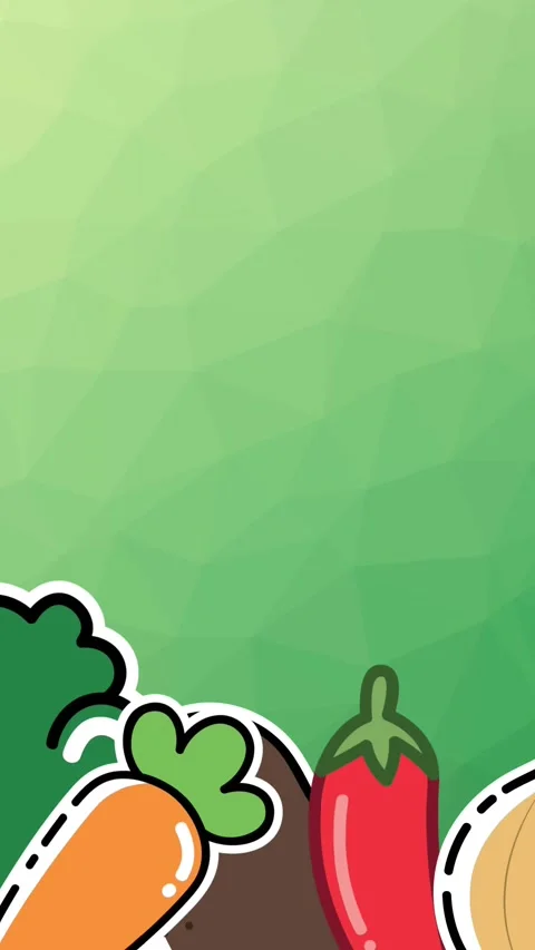 Animation of multiple vegetables icons on green background Stock Footage 344244458