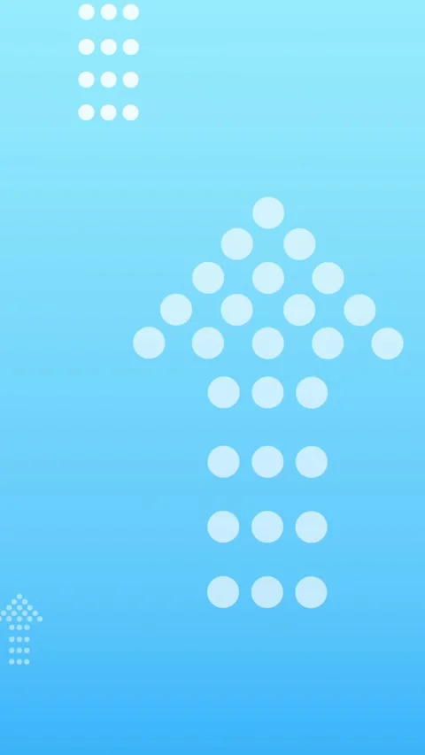 Animation of multiple white arrows formed with dots pointing up on blue Stock Footage 319973649