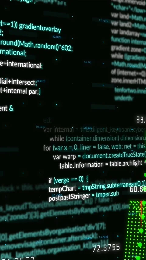 Animation of multitextured pattern forming graphs with programming language Stock Footage 322084215