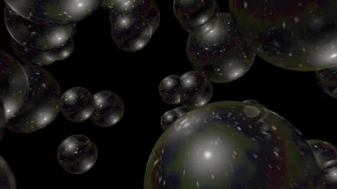 Animation of the multiverse theory showing multiple bubble universes expanding. Stock Footage 336401151