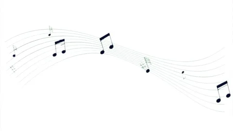 Animation of music notes flowing isolate... | Stock Video | Pond5