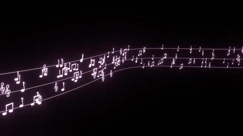 Animation of musical notes running with three lines Video stock 272197080