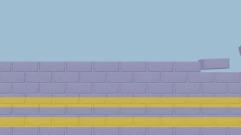 Animation National Flag on a Brick Wall Being Built - Aruba Stock Footage 233453029