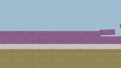 Animation National Flag on a Brick Wall Being Built - Gambia Stock Footage 233453701
