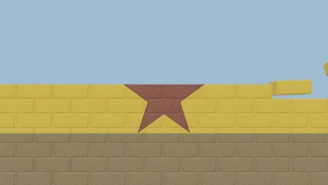Animation National Flag on a Brick Wall Being Built - Ghana Stock Footage 233453702