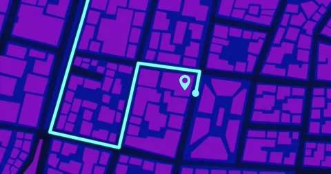 Animation navigation maps with cyber color futuristic Video stock 313465429