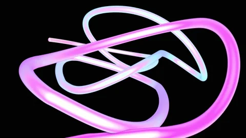 Animation of neon abstract line. 3D animation. Stock Footage 209835767