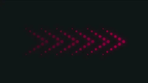 Animation of neon arrows with dots on dark background. Right directional. Stock Footage 277341214