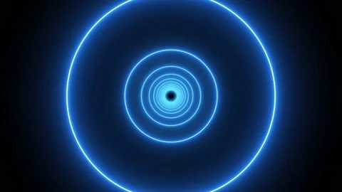 Animation Neon Blue Circle Looping Stock Footage 201580770