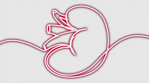 Animation of a neon bud on a black screen. Stock Footage 182911356