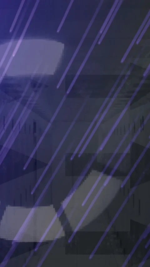 Animation of neon circular shapes, arrow icons and purple light trails against Stock Footage 344765964
