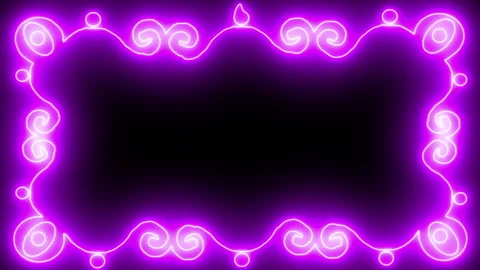 Animation of a neon decorative frame. Abstract spectrum Stockbeeldmateriaal 145248411