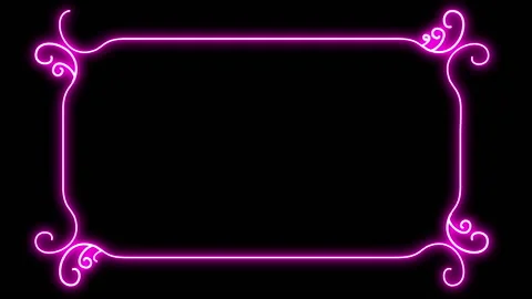 Animation of a neon decorative frame. 库存影片 148326129