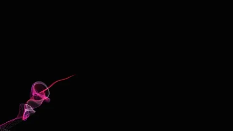 Animation of neon, glowing light effects and lasers on a black background. Video stock 124576351